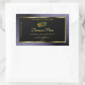 ダークブルーグリッター ブラックゴールド ラベル デザイン ハートワーム (バッグ)