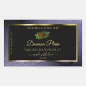 ダークブルーグリッター ブラックゴールド ラベル デザイン ハートワーム (正面)