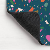 ダークブルーグリーンとピンクオレンジティール(緑がかった色)テラッツォ マウスパッド (コーナー)