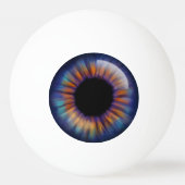 ダークブルーグリーンオレンジ黄色アイリス眼球 卓球ボール (裏面)