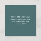 ダークブルーグリーン(フローラブーケ付き) スクエア名刺 (裏面)