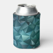 ダークブルーグリーン:抽象芸術結晶デザイン 缶クーラー (缶正面)