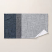 ダークブルーグレイストライプクロスハッチング男の洞窟 バスタオルセット (ハンドタオル)