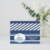 ダークブルーグレイバッグシャワー用トッパー ポストカード (スタンド正面)