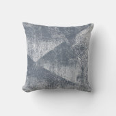 ダークブルーグレーのジオメトミニマルリックインクテクスチャ クッション (正面)