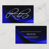 ダークブルーグレーのモノグラムマネージャの名刺 名刺 (正面/裏面)