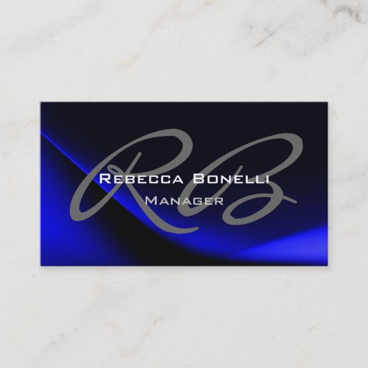 ダークブルーグレーのモノグラムマネージャの名刺 名刺 (正面)