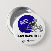 ダークブルーグレーサッカーヘルメットボタン 缶バッジ (正面&裏面)