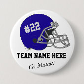 ダークブルーグレーサッカーヘルメットボタン 缶バッジ (正面)