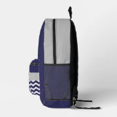 ダークブルーグレーシェブロン プリントバックパック (右)