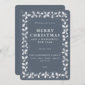 ダークブルーグレーホリー+ベリーフ縁どラット非写真 シーズンカード (正面/裏面)