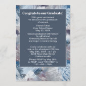ダークブルーグレー抽象卒業 案内状 (裏面)