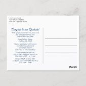 ダークブルーグレー抽象芸術卒業発表 ポストカード (裏面)