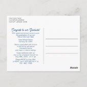 ダークブルーグレー抽象芸術卒業発表 ポストカード (裏面)