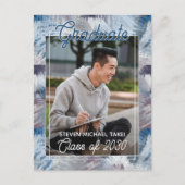 ダークブルーグレー抽象芸術卒業発表 ポストカード (正面)