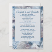 ダークブルーグレー抽象芸術卒業 案内状 (裏面)