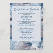 ダークブルーグレー抽象芸術卒業 案内状 (裏面)