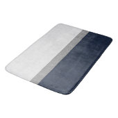 ダークブルーグレー白シンプルストライプハッチング バスマット (アングル)