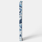 ダークブルーコラージシック&モダンデザイン SAMSUNG GALAXYケース (左側面)