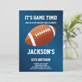 ダークブルーサッカー誕生日招待状 招待状 (スタンド正面)