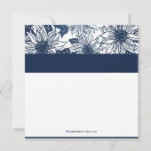 ダークブルーサンフラワーブライダルシャワー招待 招待状 (裏面)