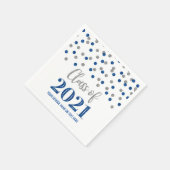 ダークブルーシルバー紙吹雪2021年卒業 スタンダードカクテルナプキン (角)