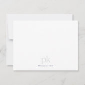 ダークブルーシンプルモノグラモダンムプロフェッショナル ノートカード (正面)