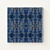 ダークブルースカイ絞り染めパターンスタイル ノートブック (裏面)