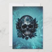 ダークブルースカルとバラ 招待状 (裏面)