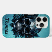 ダークブルースカルとバラ。 Case-Mate iPhoneケース (裏面 (横))