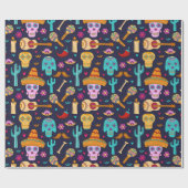 ダークブルースカルのラッピング紙 ラッピングペーパー (フラット)