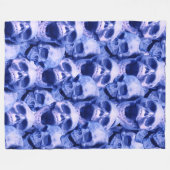 ダークブルースカル フリースブランケット (正面(横))