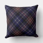 ダークブルースコットランドタータンチェックプレイド クッション (裏面)
