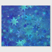 ダークブルースタークリスマス ラッピングペーパー (フラット)