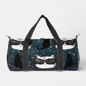 ダークブルースタークールリーキャッツプリントカットソーバッグ ダッフルバッグ (正面)