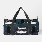 ダークブルースタークールリーキャッツプリントカットソーバッグ ダッフルバッグ (裏面)