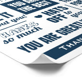 ダークブルータイポグラフィありがとう ポスター (角)