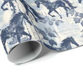 ダークブルートイルウマズシームレス ラッピングペーパー (ロールコーナー)