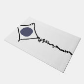 ダークブルードットブロークンカイト ドアマット (アングル)