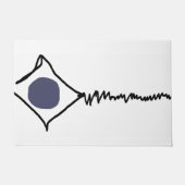 ダークブルードットブロークンカイト ドアマット (正面)