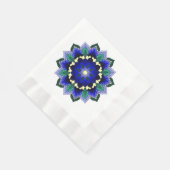 ダークブルーナプキンのマンダラパターン02 縁ありランチョンナプキン (角)