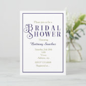 ダークブルーネイビーブライダルシャワークラス招待状 招待状 (スタンド正面)