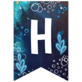 ダークブルーネオンアクソロトル水中競技誕生日 バンティングフラッグ (第2の旗)