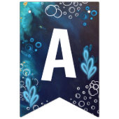 ダークブルーネオンアクソロトル水中競技誕生日 バンティングフラッグ (第3の旗)