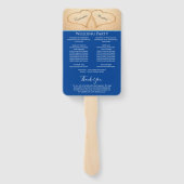 ダークブルーハートビーチ結婚式式プログラム ハンドファン (裏面)