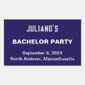 ダークブルーバチュラーパーティ長方形ステッカー 長方形シール (正面)