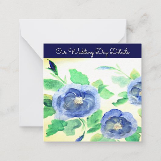 ダークブルーバラフローラ ノートカード (正面)