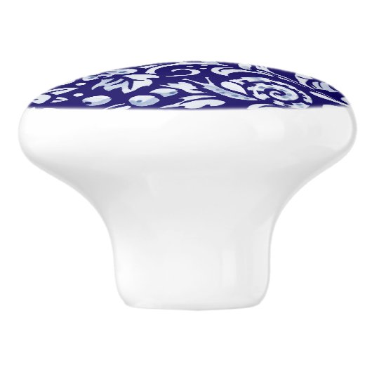 ダークブルーバードカタツムリの森の動物のフローラコバルト セラミックノブ (側面)