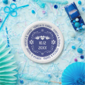 ダークブルーパペルピカドはメキシコの鳥を愛結婚する ペーパープレート (パーティー)