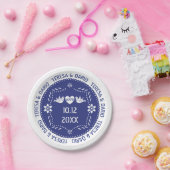 ダークブルーパペルピカドはメキシコの鳥を愛結婚する ペーパープレート (パーティー)